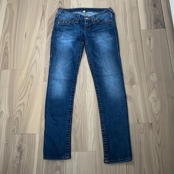 True Religion World Tour Section Skinny Low Waist Skinny Denim Jeans Size 27 Y2K - Picture 6 of 15